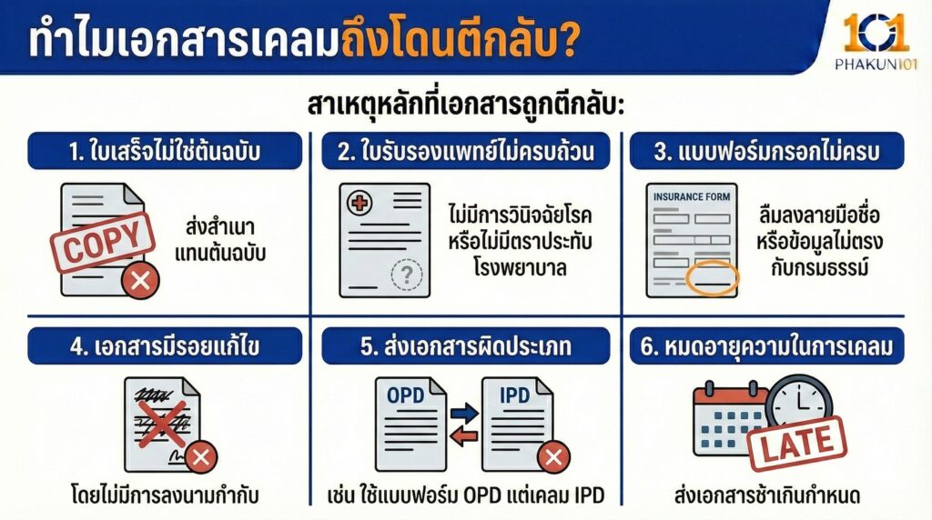 ทำไมเอกสารเคลมถึงโดนตีกลับ