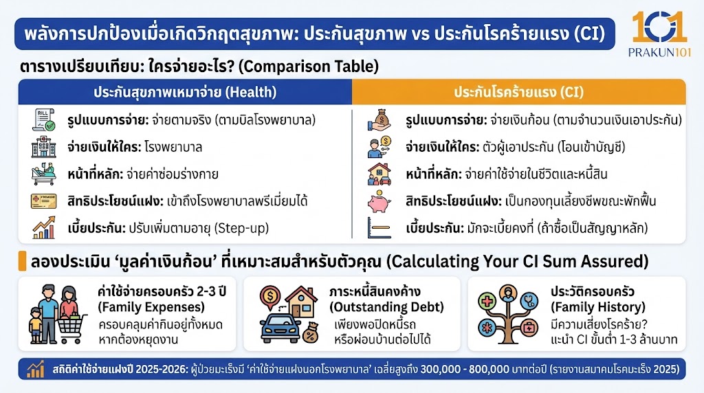 พลังการปกป้องเมื่อเกิดวิกฤตสุขภาพ ลองประเมิน "มูลค่าเงินก้อน" ที่เหมาะสมสำหรับตัวคุณ