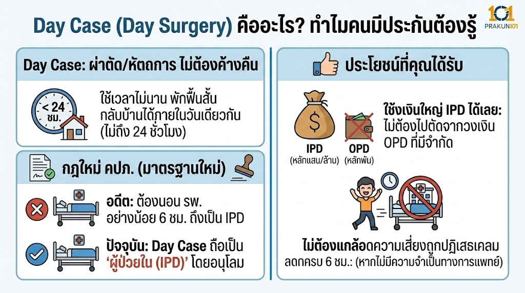 Day Case (Day Surgery) คืออะไร? ทำไมคนมีประกันต้องรู้