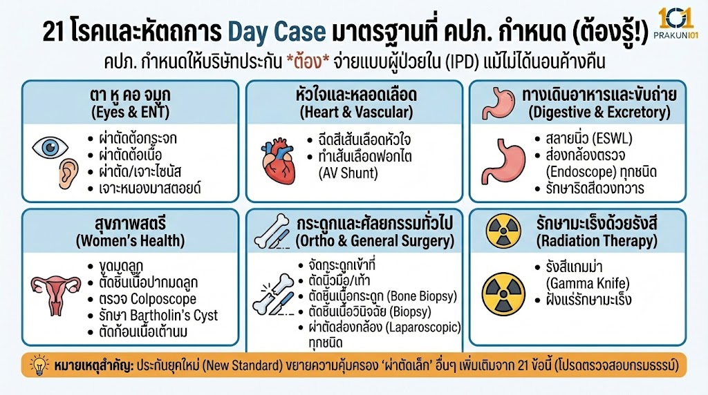 21 โรคและหัตถการ Day Case มาตรฐานที่ คปภ. กำหนด (ต้องรู้!)