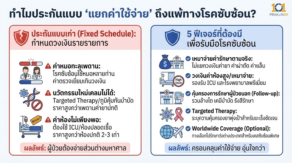ทำไมประกันแบบ "แยกค่าใช้จ่าย" ถึงแพ้ทางโรคซับซ้อน?