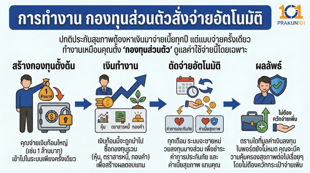 การทำงาน กองทุนส่วนตัวสั่งจ่ายอัตโนมัติ