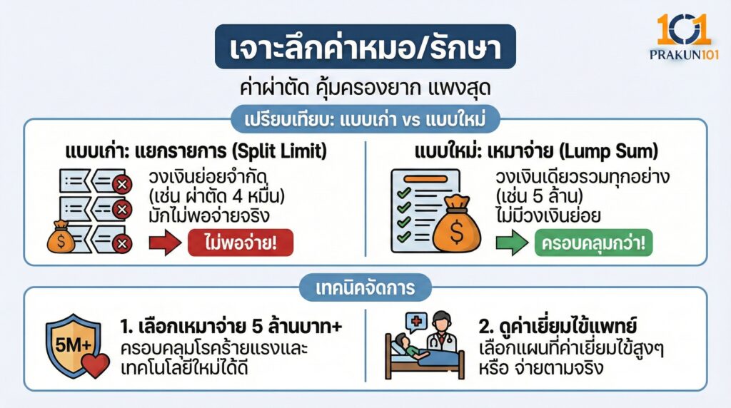 เจาะลึกค่าหมอค่ารักษา อย่าเสียดายเบี้ย
