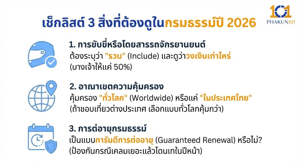 เช็กลิสต์ 3 สิ่งที่ต้องดูในกรมธรรม์ปี 2026