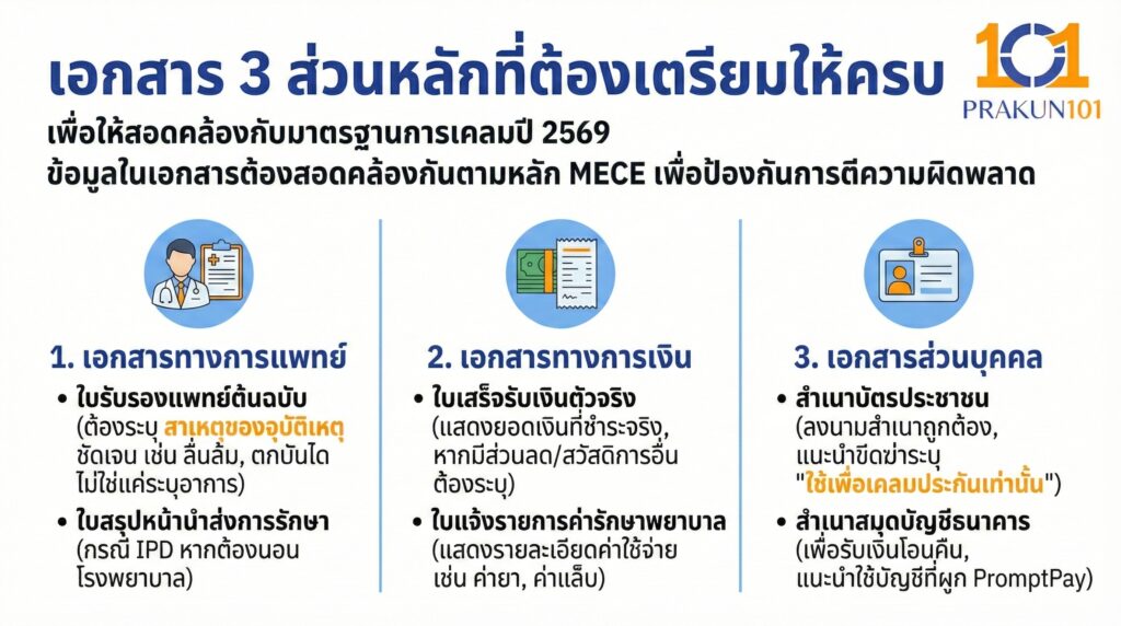 เอกสาร 3 ส่วนหลักที่ต้องเตรียมให้ครบ